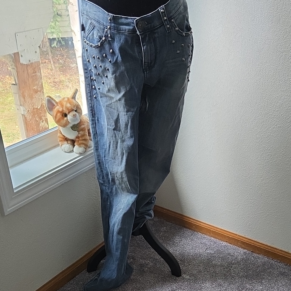 Rock & Republic Blue Studded Boyfriend Jeans
